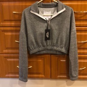 Cropped grey hoodie